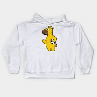 Giraffe as Soccer player with Soccer ball Kids Hoodie